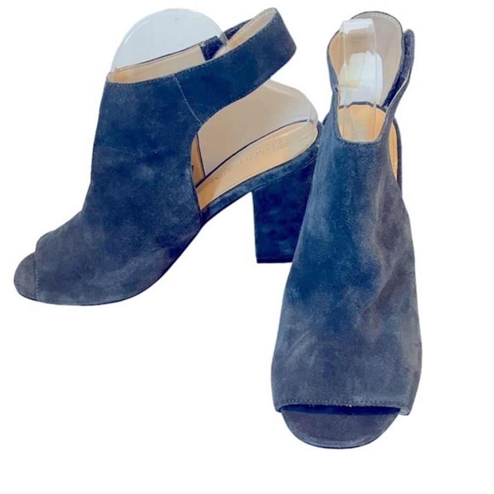 Franco Fortini Blue Suede Block Sandals/Heelsβ - Size 9.5